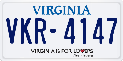 VA license plate VKR4147