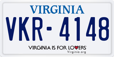 VA license plate VKR4148