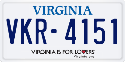VA license plate VKR4151
