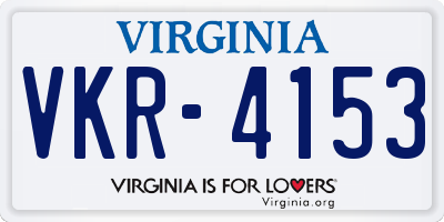 VA license plate VKR4153