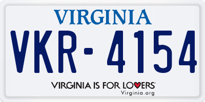 VA license plate VKR4154