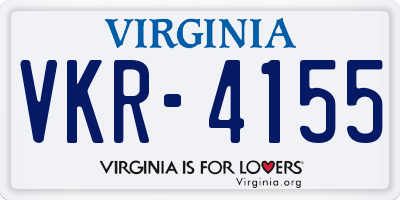 VA license plate VKR4155