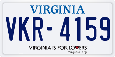 VA license plate VKR4159