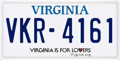 VA license plate VKR4161