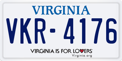 VA license plate VKR4176