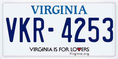 VA license plate VKR4253