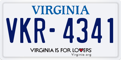 VA license plate VKR4341