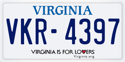 VA license plate VKR4397