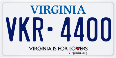VA license plate VKR4400