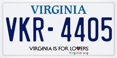 VA license plate VKR4405