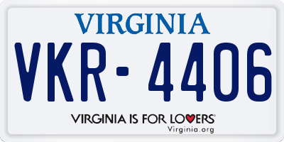 VA license plate VKR4406