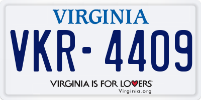 VA license plate VKR4409