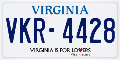 VA license plate VKR4428