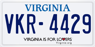 VA license plate VKR4429