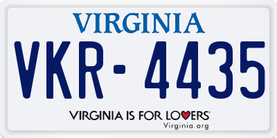 VA license plate VKR4435