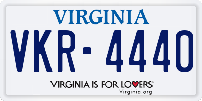 VA license plate VKR4440