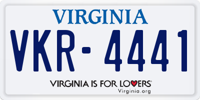 VA license plate VKR4441