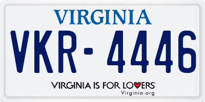 VA license plate VKR4446