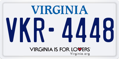 VA license plate VKR4448