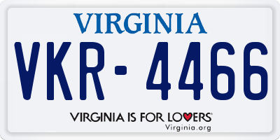 VA license plate VKR4466