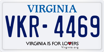 VA license plate VKR4469