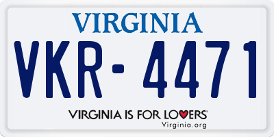 VA license plate VKR4471