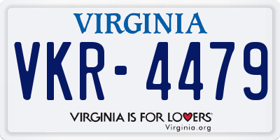VA license plate VKR4479