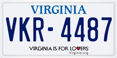 VA license plate VKR4487