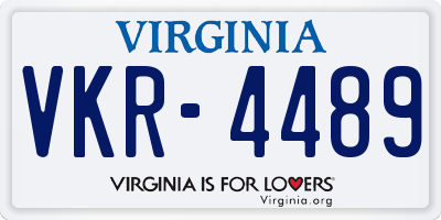 VA license plate VKR4489