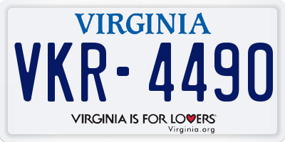 VA license plate VKR4490