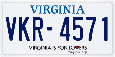 VA license plate VKR4571