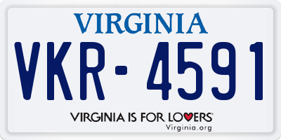 VA license plate VKR4591