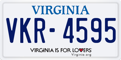 VA license plate VKR4595