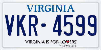 VA license plate VKR4599