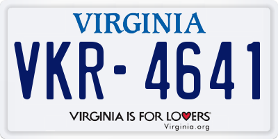 VA license plate VKR4641