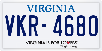 VA license plate VKR4680