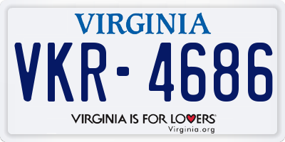 VA license plate VKR4686