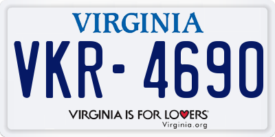 VA license plate VKR4690