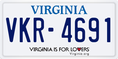 VA license plate VKR4691