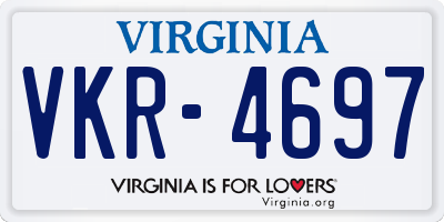 VA license plate VKR4697