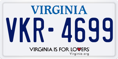 VA license plate VKR4699