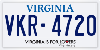 VA license plate VKR4720