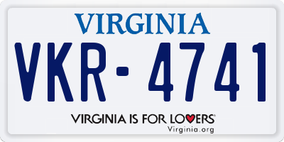 VA license plate VKR4741