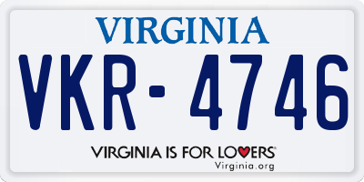 VA license plate VKR4746