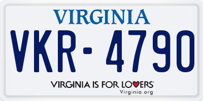 VA license plate VKR4790