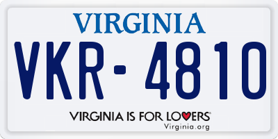 VA license plate VKR4810