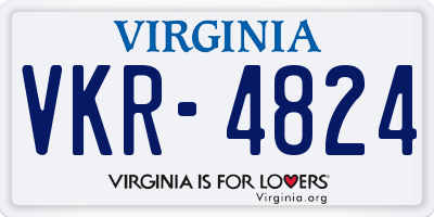 VA license plate VKR4824