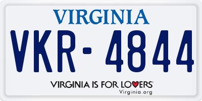 VA license plate VKR4844