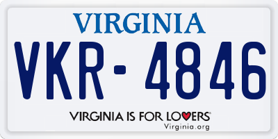 VA license plate VKR4846