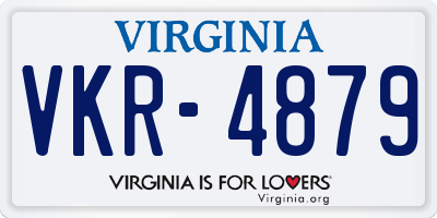 VA license plate VKR4879